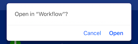 Open in &quot;Workflow&quot;?